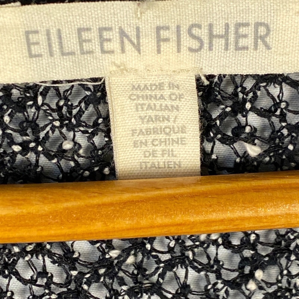 Eileen Fisher Women Cotton Blend Knit  Sweater Top Sz L Party Cocktail Sheer - Picture 7 of 9